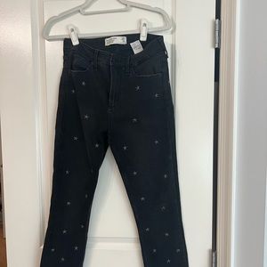 Abercrombie Star Print Jeans - Black Denim
